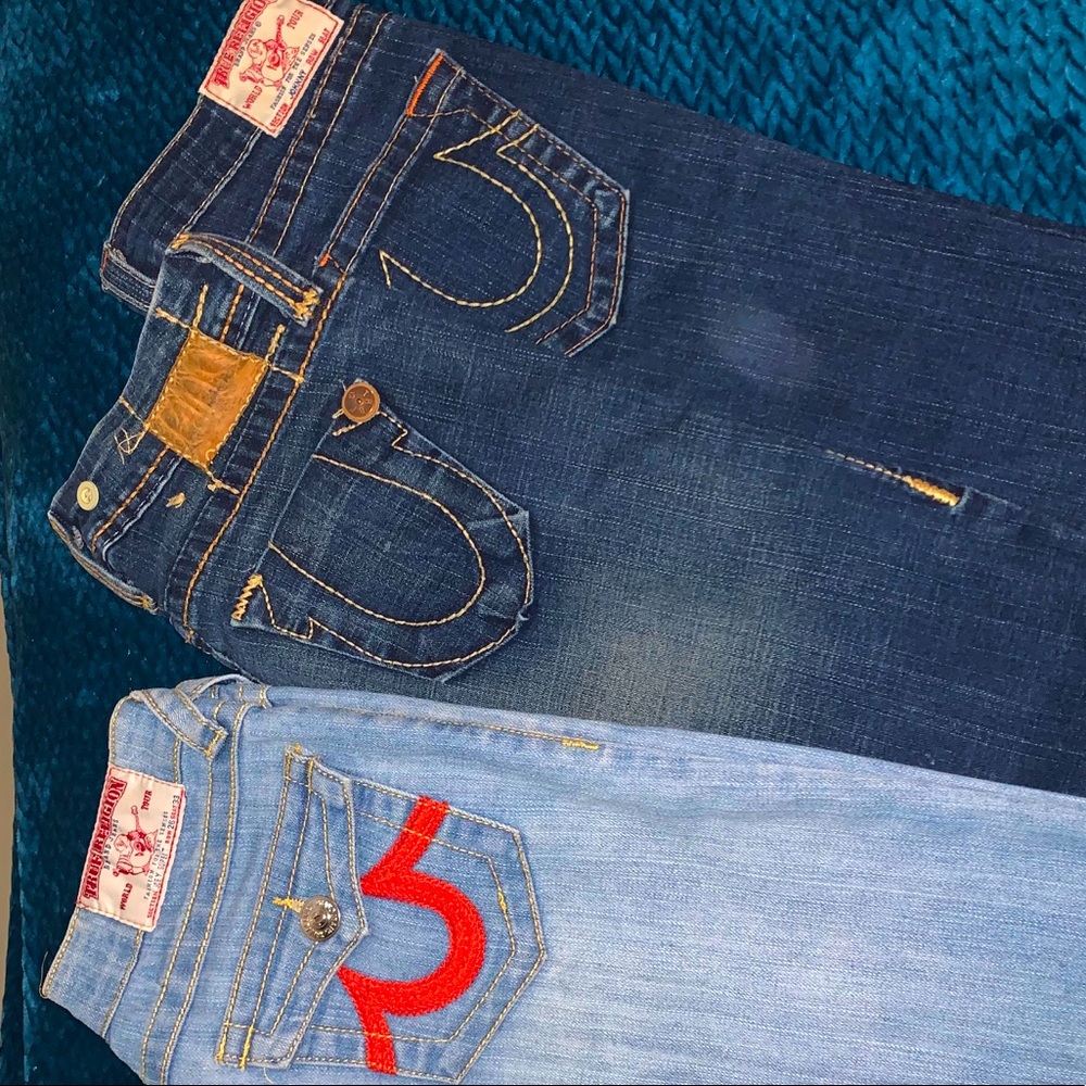 Three Pairs of True Religion Jeans